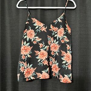 Floral Black Camisole Top